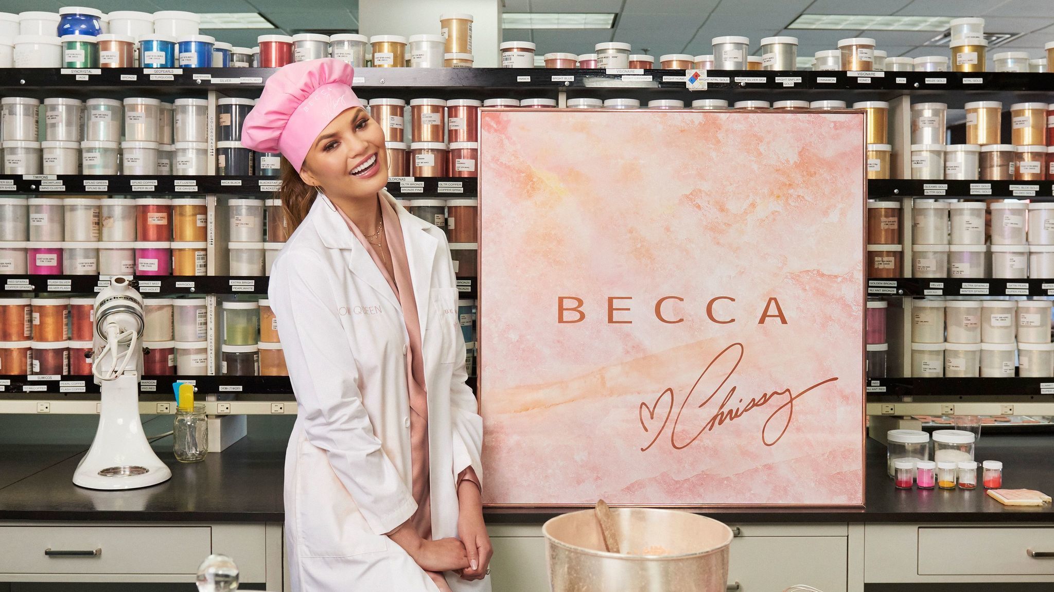 Becca x Chrissy Teigen · Factory lab · Cooking with Chrissy
